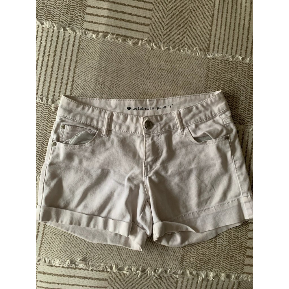 Celebrity Pink White Denim Shorts